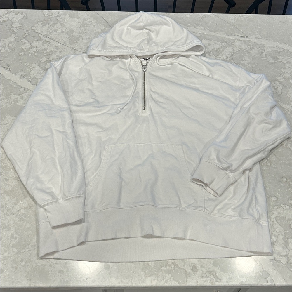 Aerie White Quarter Zip Hoodie